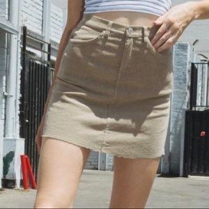 Brandy Melville tan corduroy mini skirt